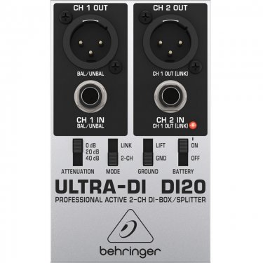 浙江百灵达 Behringer DI20 DI盒 有源2路DI盒 线路信号转平衡乐器 di盒 非平衡信号转平衡